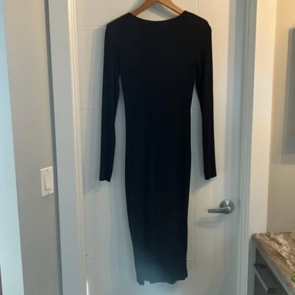 BAILEY 44 by Anthropologie Faux Wrap Rayon/Spandex Midnight/Navy Midi Dress S - Picture 5 of 9